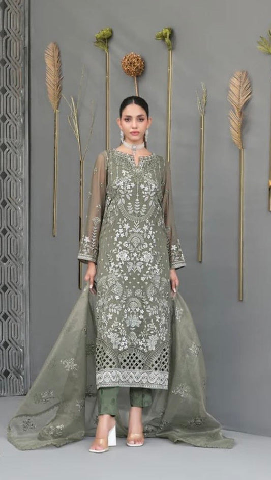 (88) Tawakkal Jiah – Unstitched Embroidered Fancy Chiffon Suit