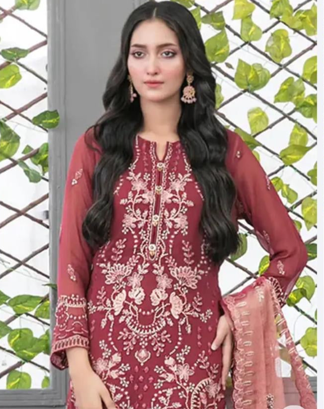 (104) Tawakkal Jiah – Unstitched Embroidered Fancy Chiffon Suit