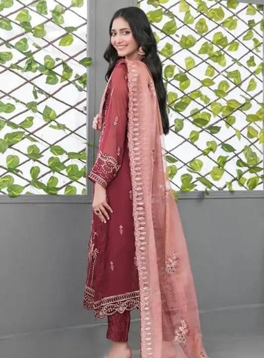 (104) Tawakkal Jiah – Unstitched Embroidered Fancy Chiffon Suit