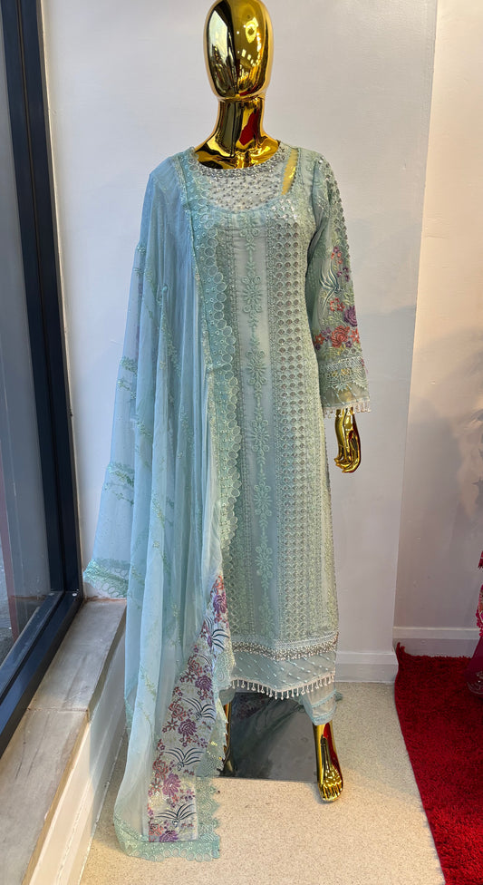 (145) Pakistani Luxury Dream | Maria B Original Chiffon Embroidered Ready-Made Suit