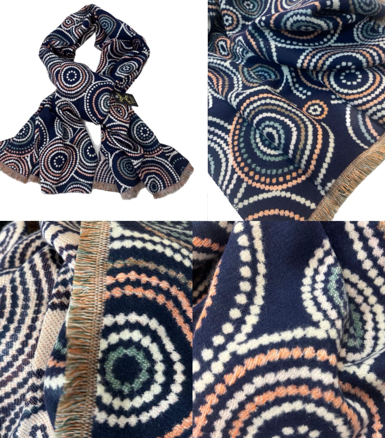 (06) Woolley printed winter thick scarf 27” wide length 73”