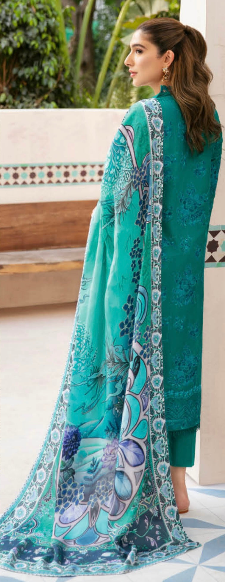 (225) Ramsha Andaaz Luxury Lawn Embroidered Ready Made Suit