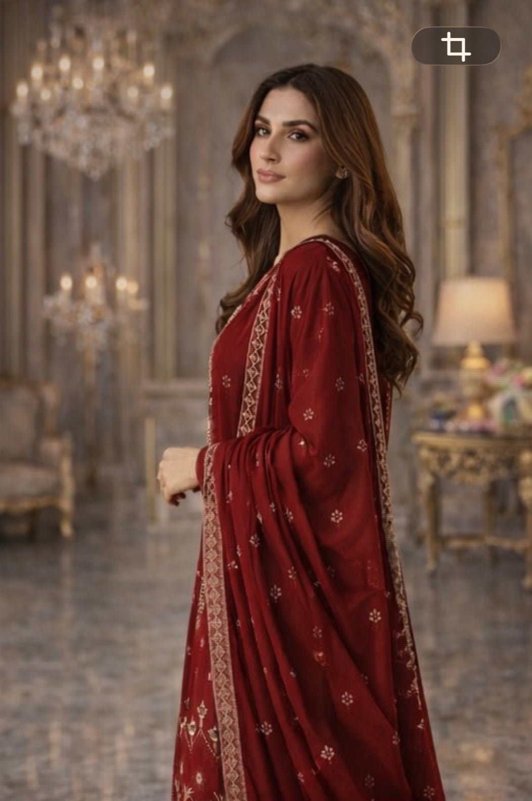 (346) Soft Lightweight Silky Viscose suit Embroidered Chiffon Dupatta Designed for Comfortable Ready-to-Wear Elegance