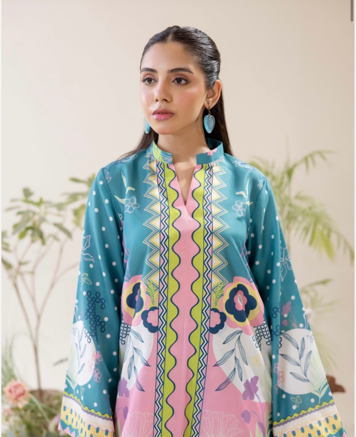 (70) Adan’s co ord edit set printed floral satin lawn ready to wear