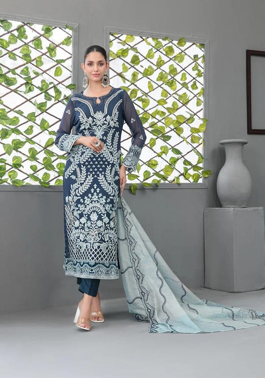 (86) Tawakkal Jiah – Unstitched Embroidered Fancy Chiffon Suit