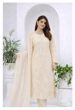 (347) Cream Chikankari Viscose Suit | Sequin Embroidery | Ready to Wear