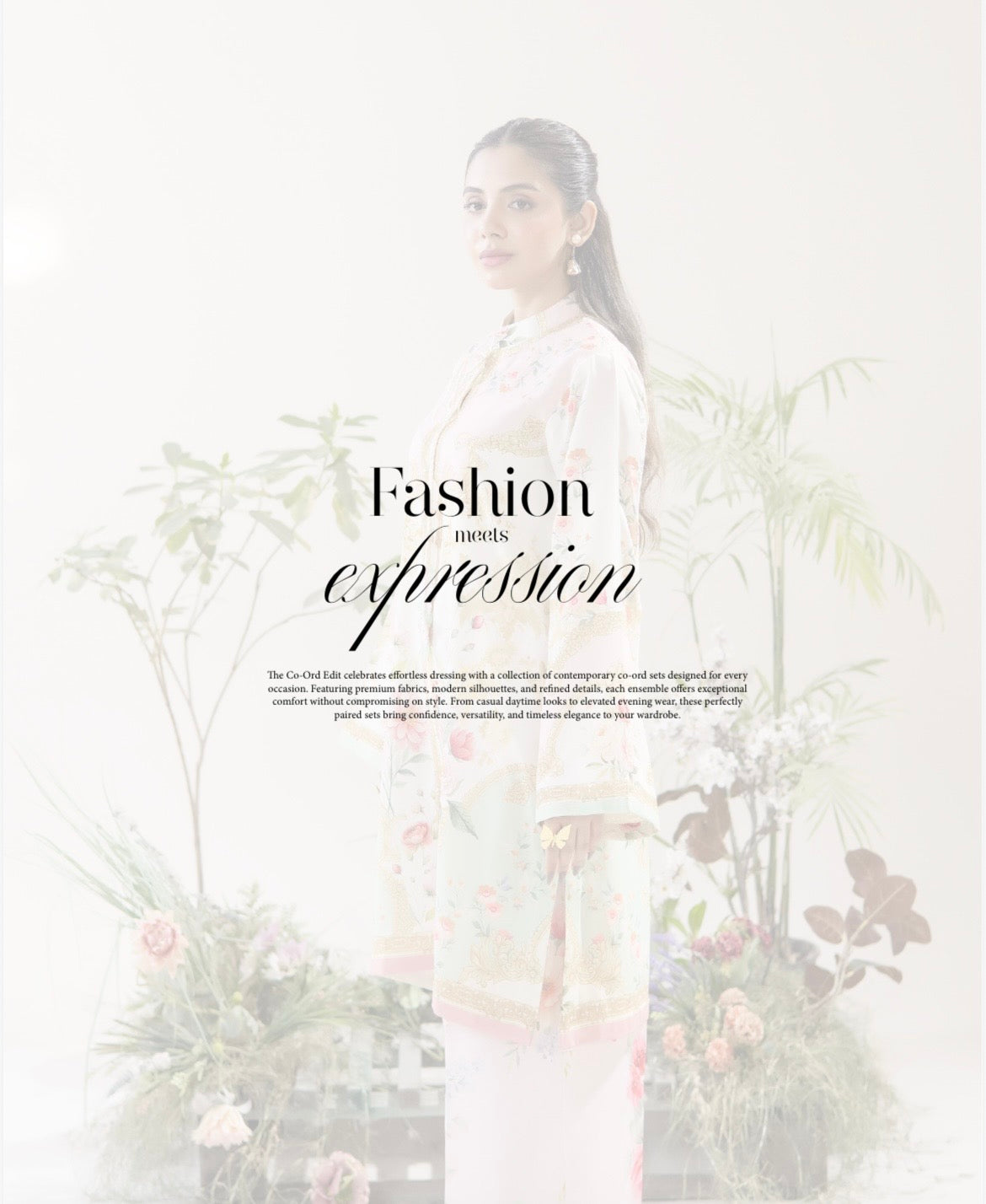 (67) Adan’s co ord edit set printed floral satin lawn ready to wear
