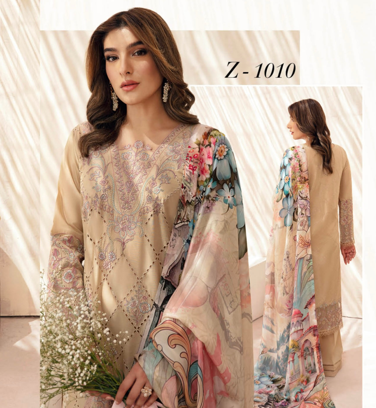 (189) Ramsha Andaaz Luxury Fully Lined Lawn Embroidered Ready Made Suit