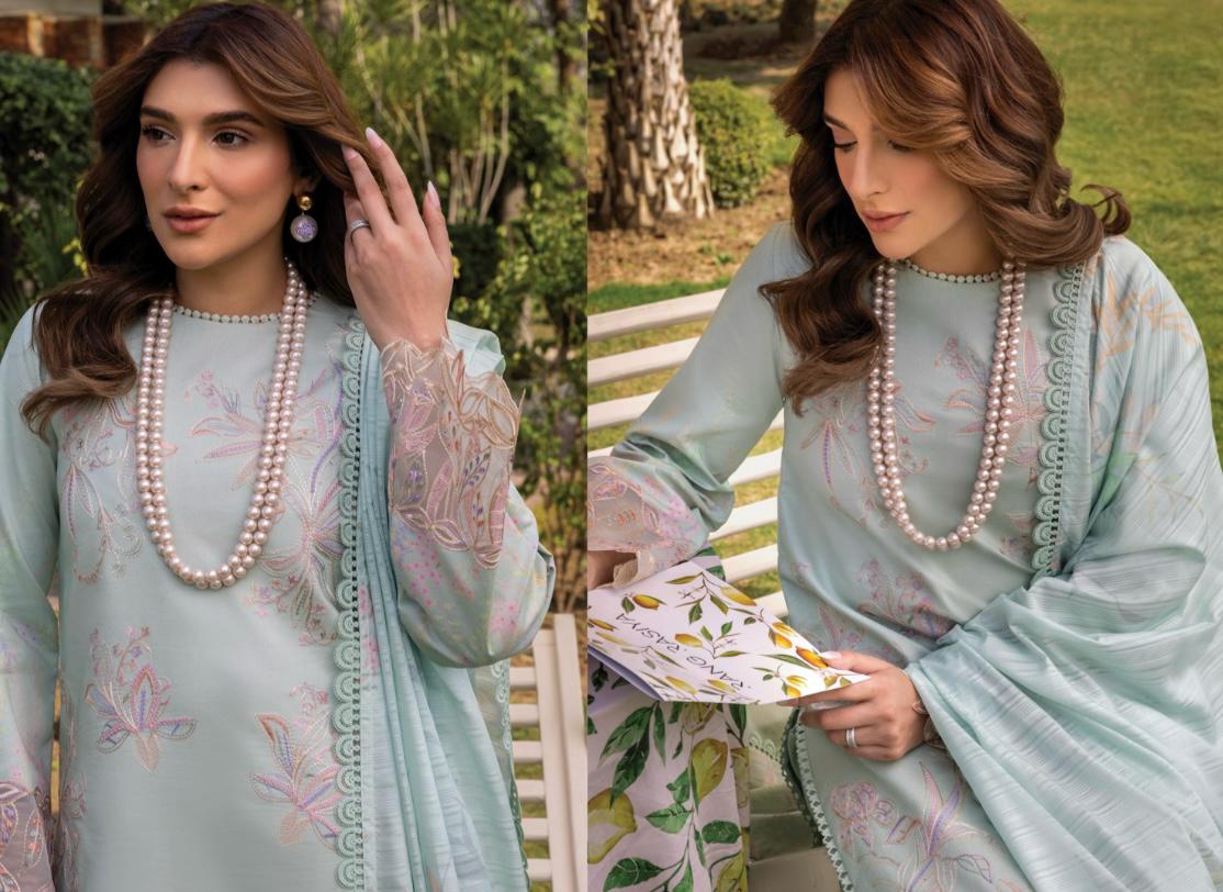 (108) Rang Rasiya Shireen Florence Summer Edit 2025 – Ready-to-Wear Lawn Suit with Printed Silk Dupatta