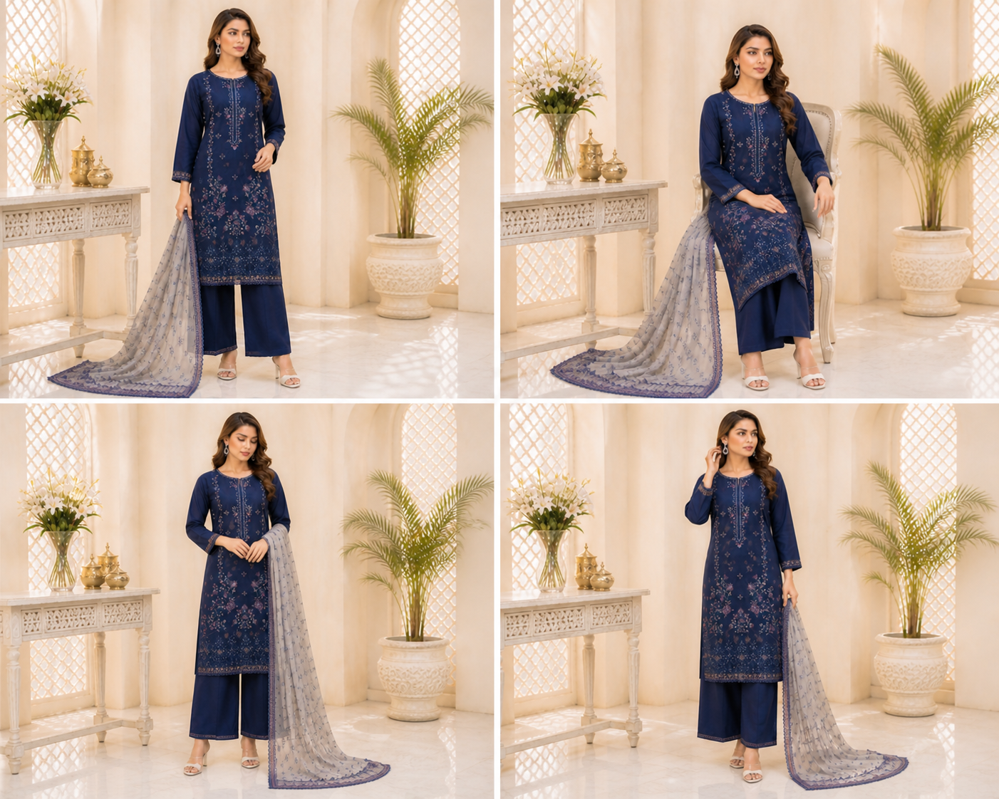 (170) Tawakkal Embroidered Lawn Suit | Sequin Work & Khaddi Dupatta