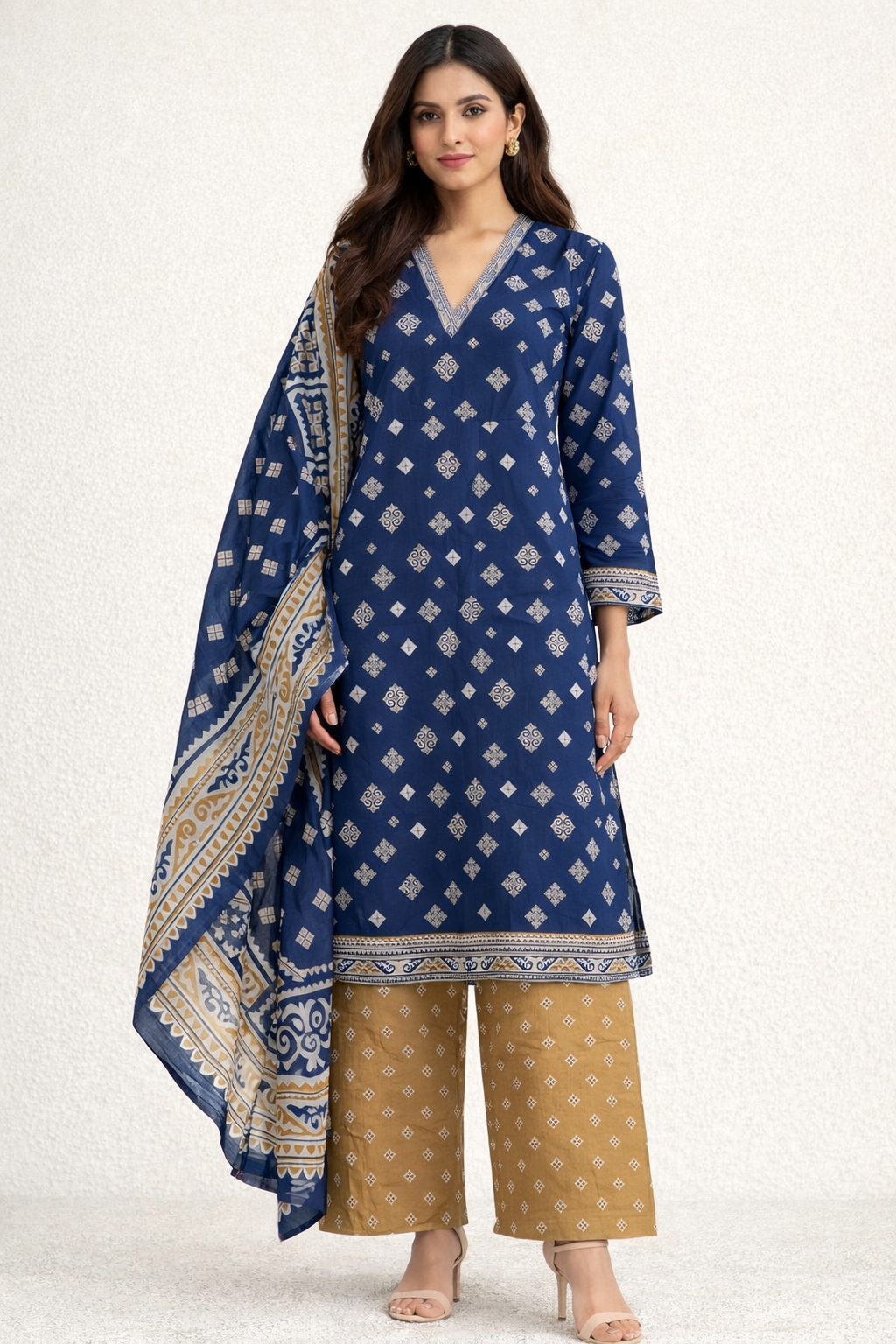 (123) Bin Saeed Ready-to-Wear Printed Lawn Suit with Printed Dupatta & TrousersElegant and comfortable ready-to-wear suit features a beautiful printed shirt, matching printed dupatta