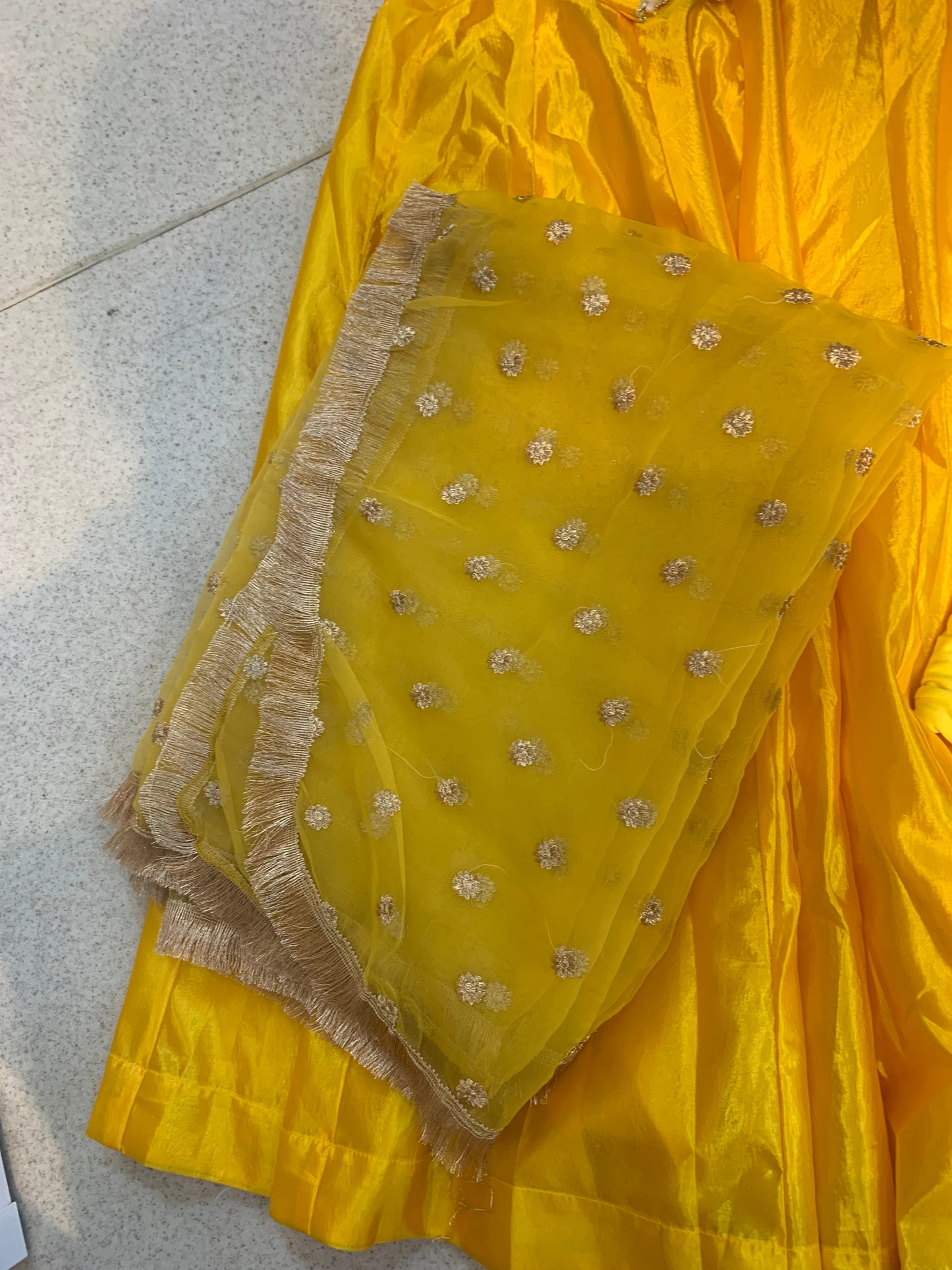 (26) Indian anarkali flared embroidered organza dupatta ready to wear three piece suit