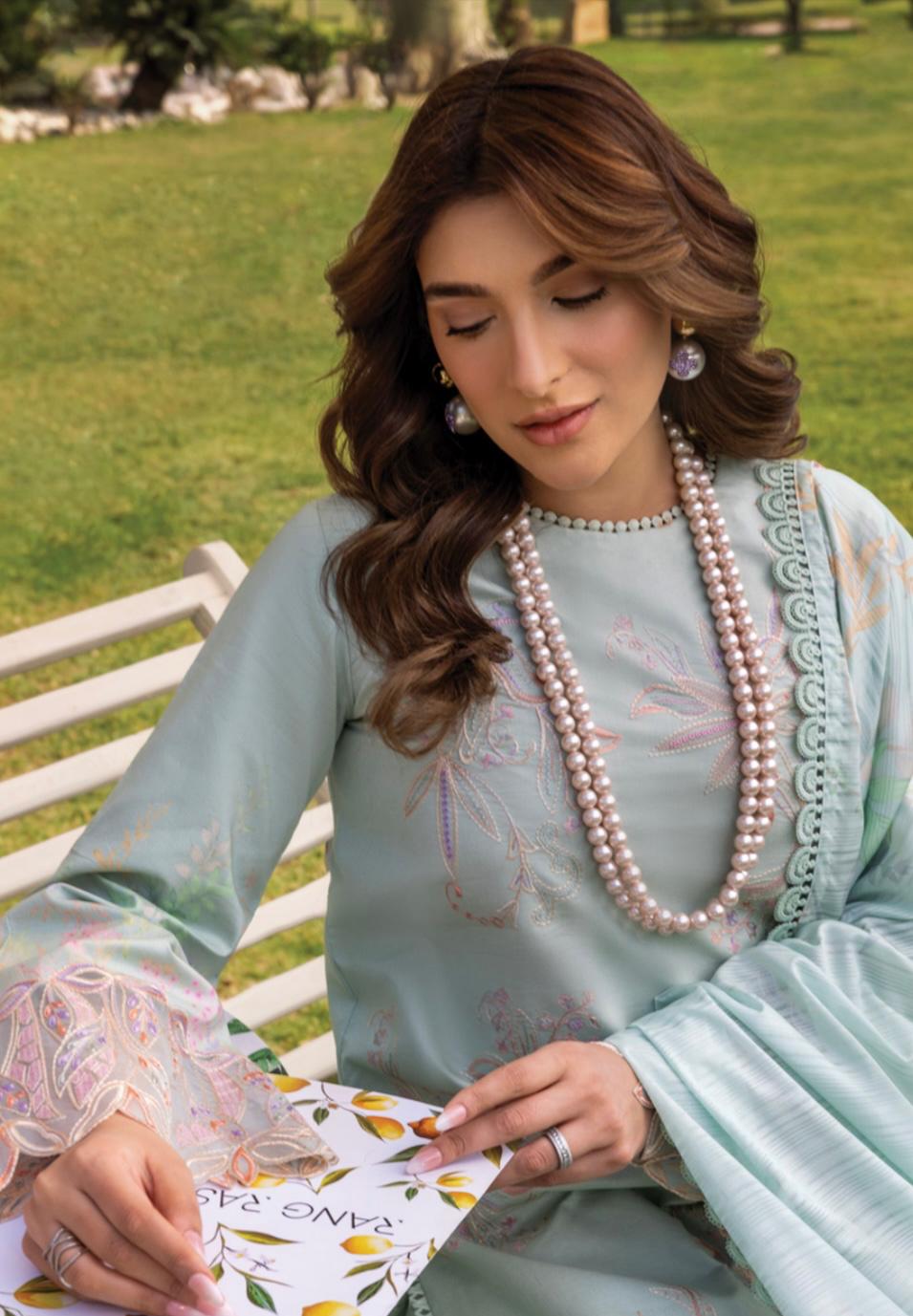 (108) Rang Rasiya Shireen Florence Summer Edit 2025 – Ready-to-Wear Lawn Suit with Printed Silk Dupatta