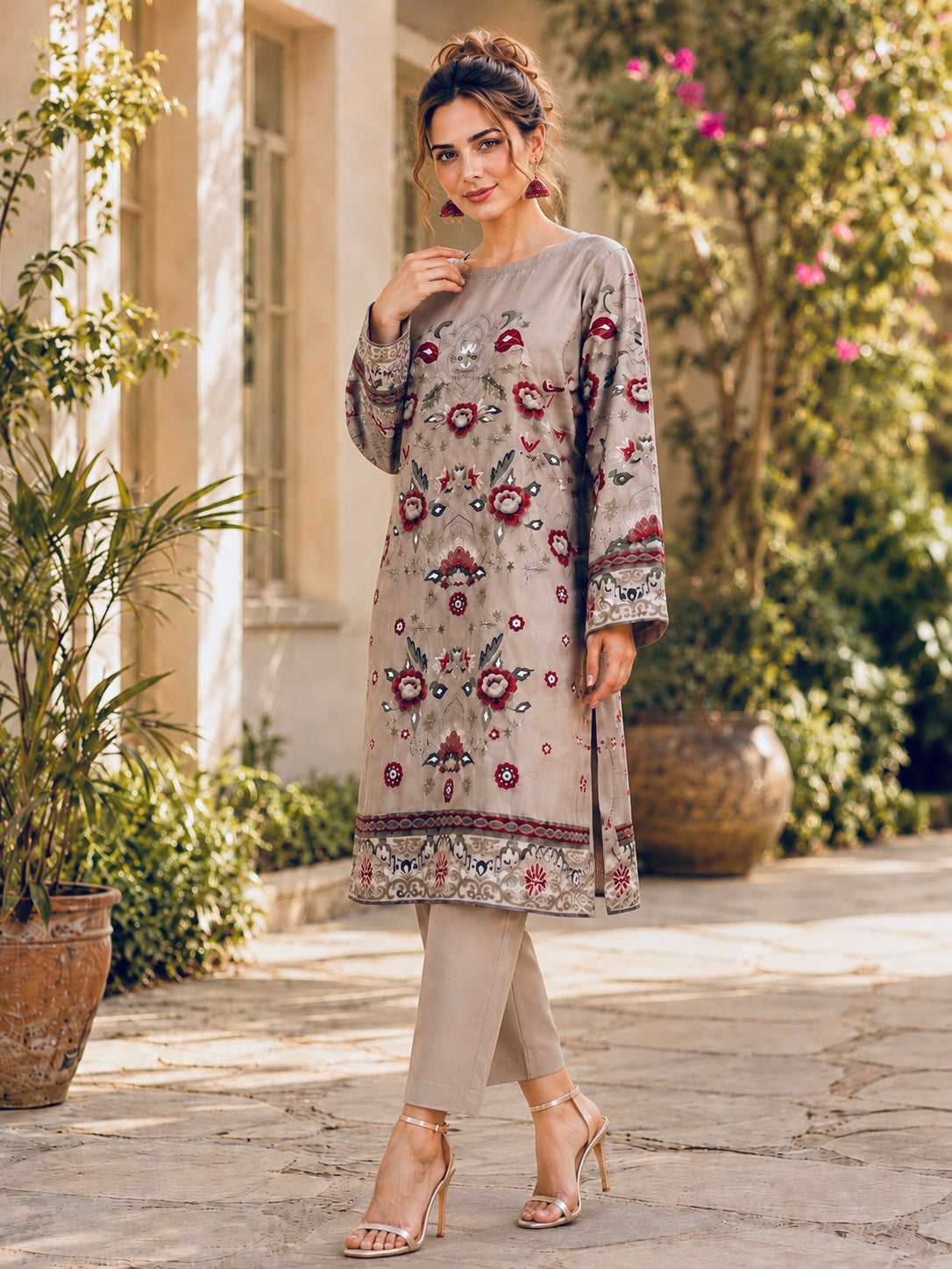 (52) Tawakkal Printed 2 Piece Linen Co-Ord Set Ready to Wear