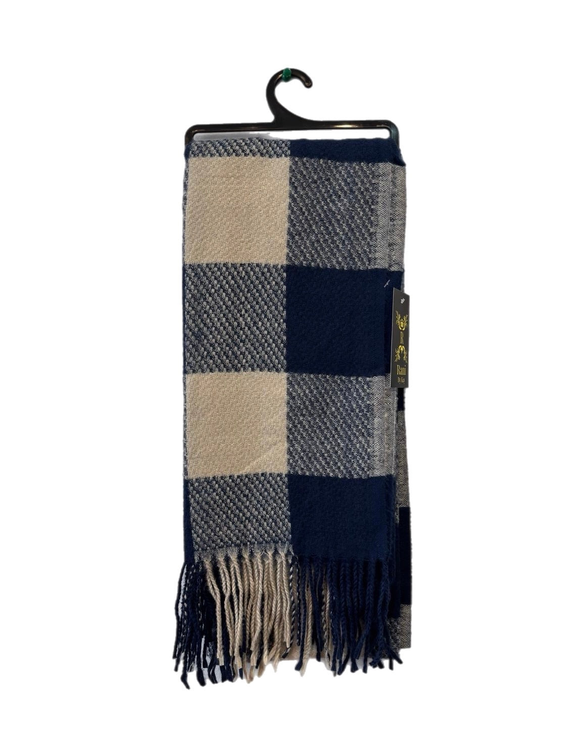 Winter Woolley soft Chequered tassel scarf