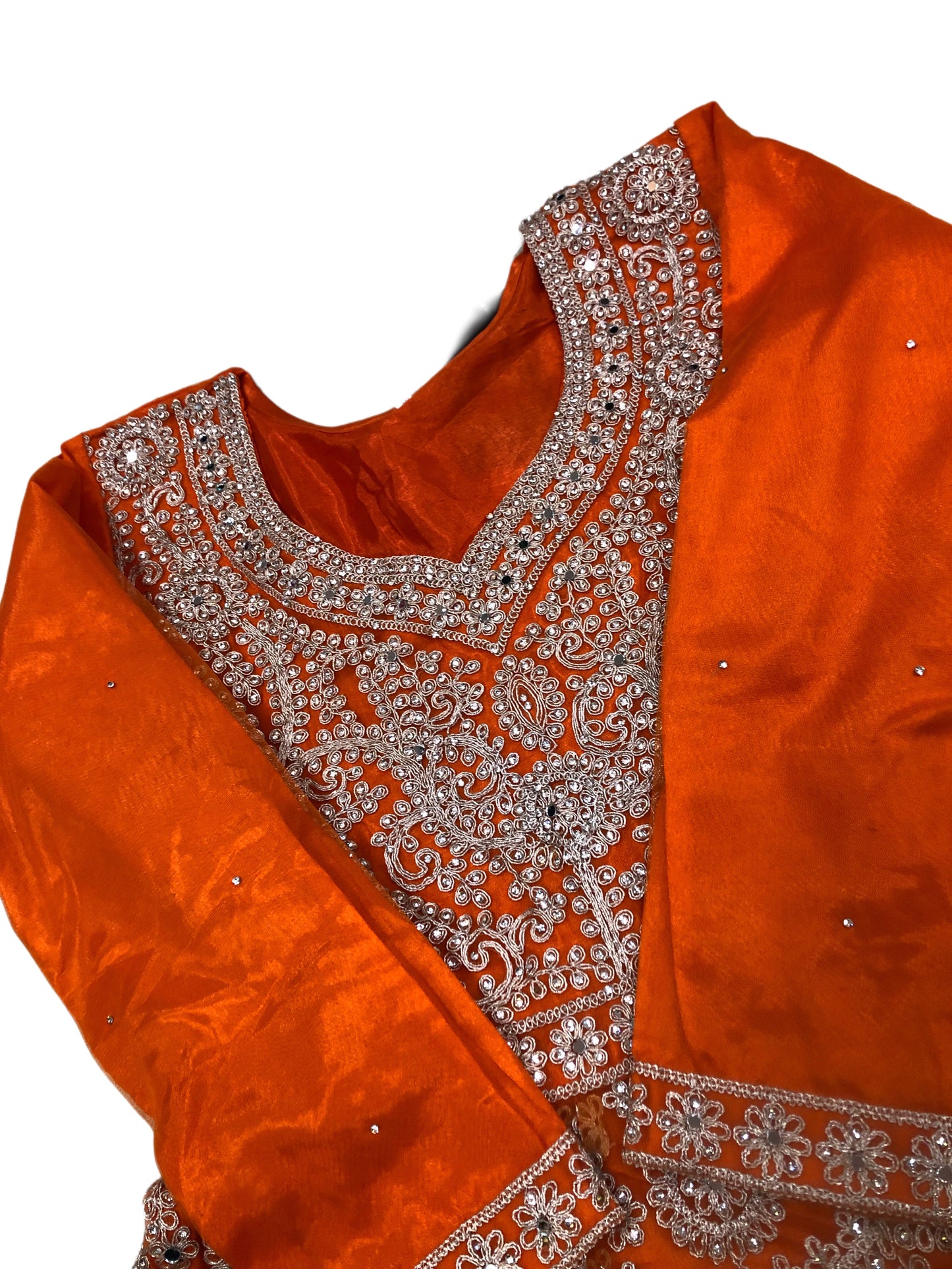 Pakistani stone work mendhi umbrella dress plazzo three piece ready made suit organza dupatta
