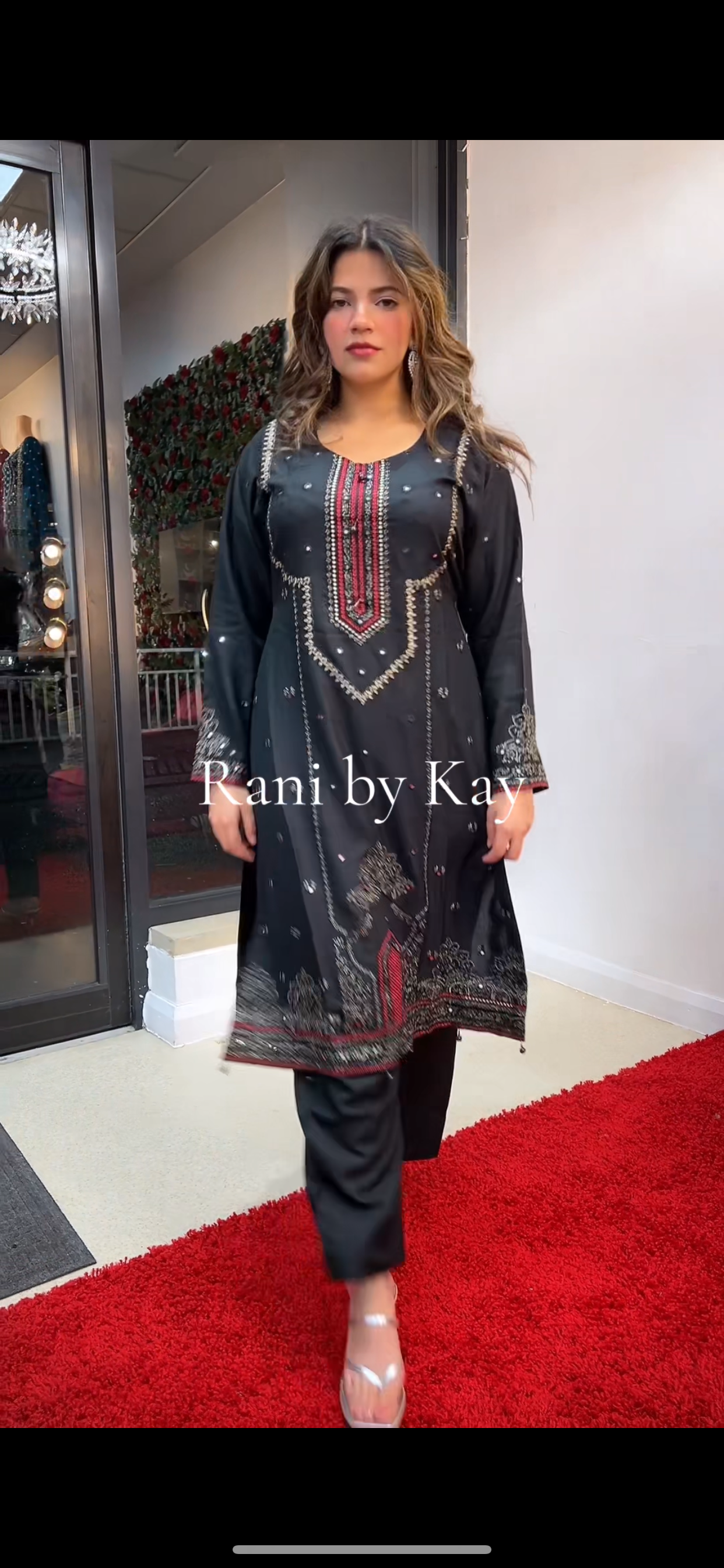 (234) Pakistani Dhanak Lace Trim Embroidered Ready-Made Suit With Shawl