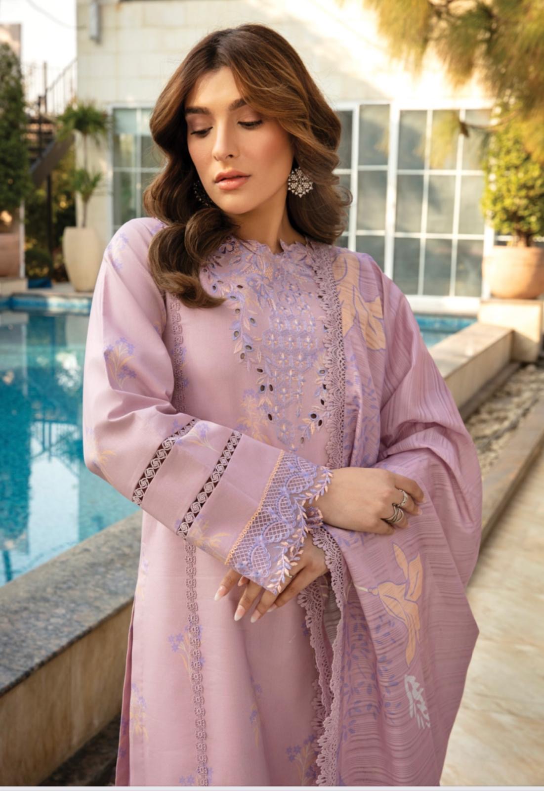 (134) Rang Rasiya Shireen Florence Summer Edit 2025 – Ready-to-Wear Lawn Suit with Printed Silk Dupatta