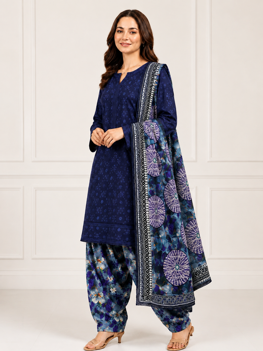 (82) Punjabi Patiala shalwar cotton sequin lace chickankari printed contrast ready to wear suit