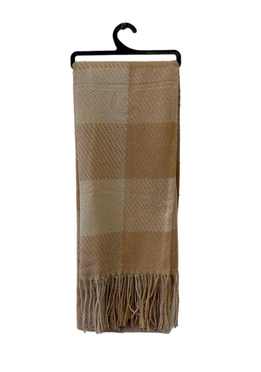 Winter Woolley soft Chequered tassel scarf