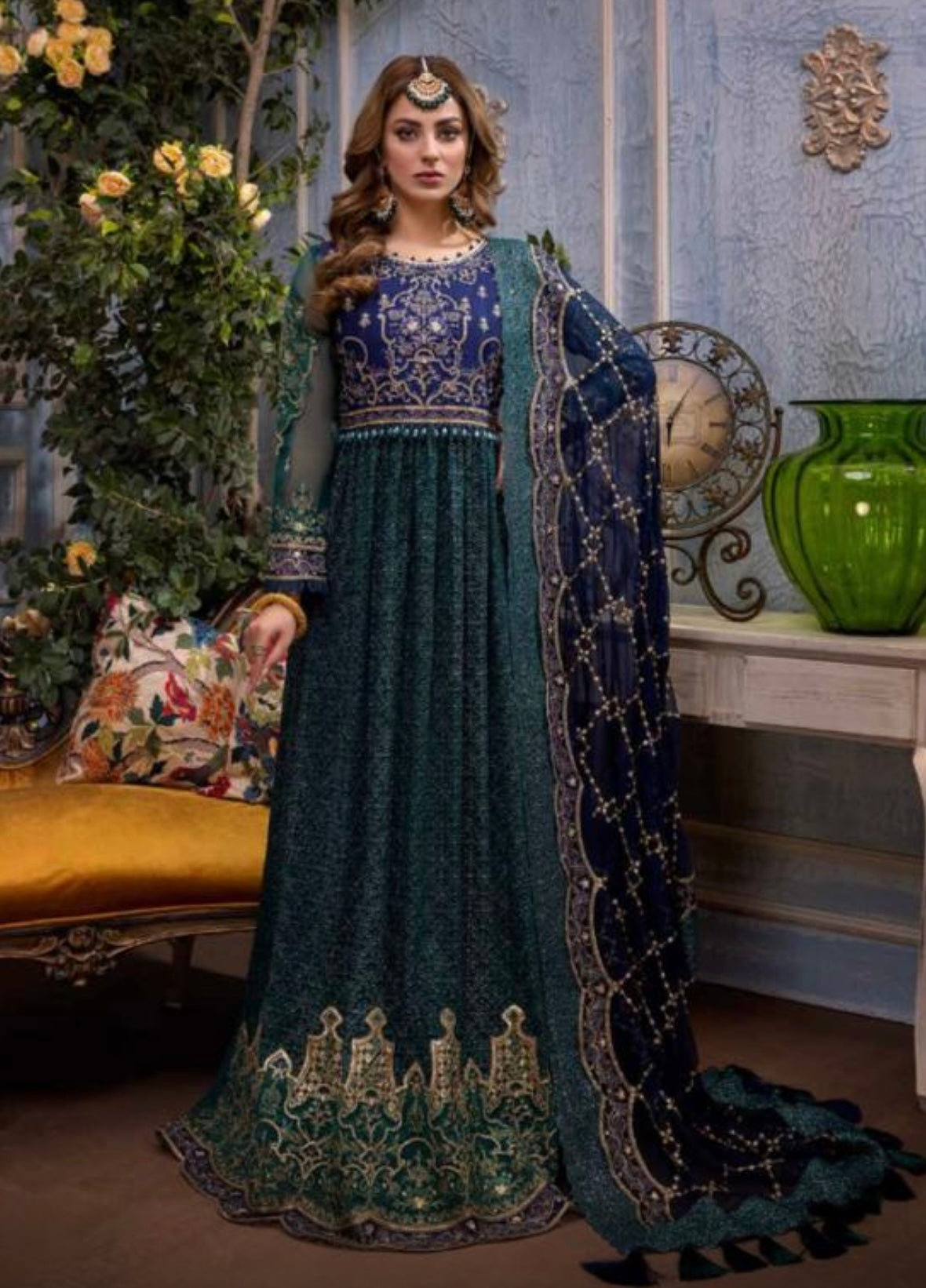 (115) Pakistani Luxury Dream Collection Unstitched Chiffon Embroidered Suit