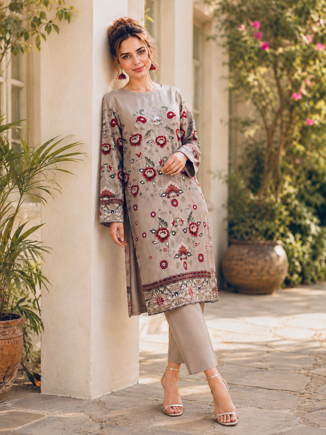 (52) Tawakkal Printed 2 Piece Linen Co-Ord Set Ready to Wear