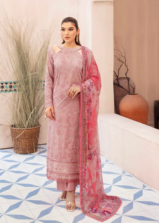 (207) Ramsha Andaaz Luxury Fully Lined Lawn Embroidered Ready Made Suit