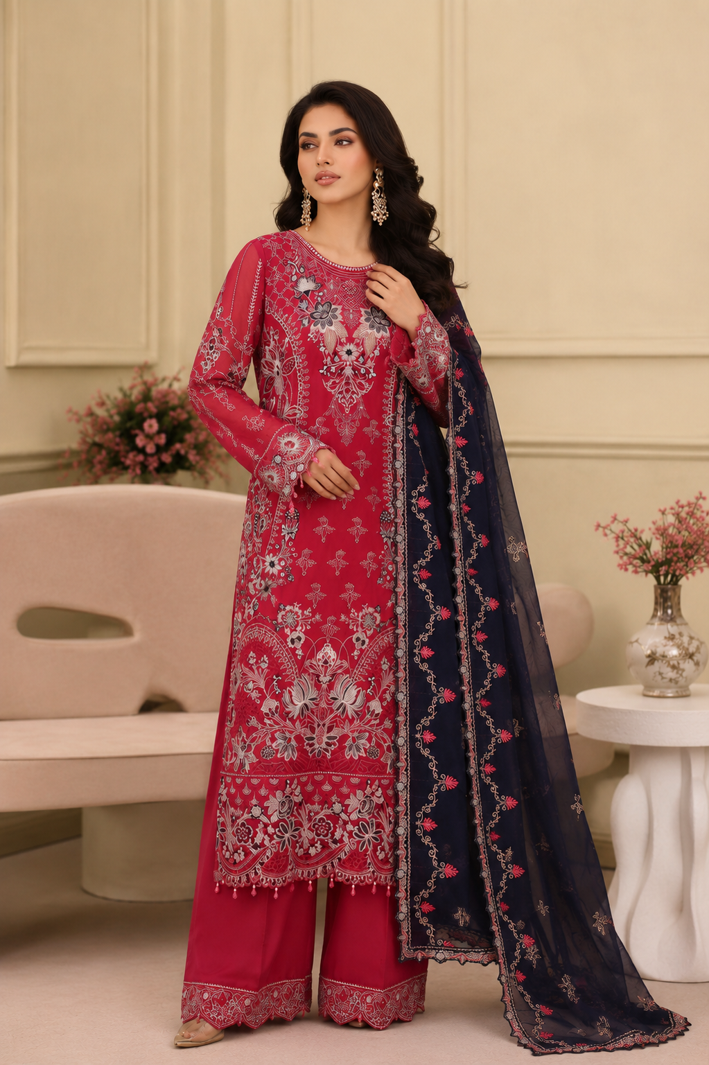 (289) Ramsha Vol 27 Chiffon Suit | Premium Embroidered Collection
