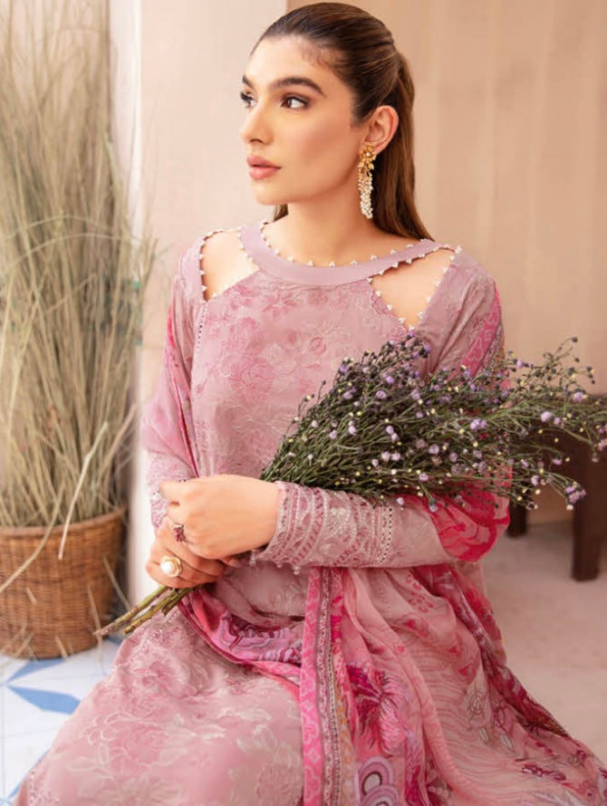 (207) Ramsha Andaaz Luxury Fully Lined Lawn Embroidered Ready Made Suit