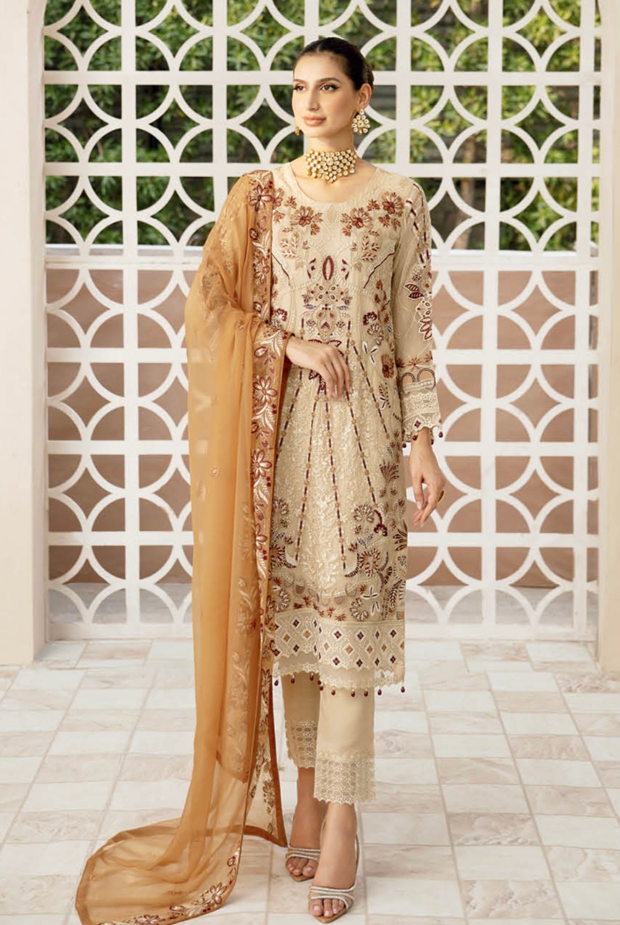 (333) Ramsha Chevron Luxury Chiffon Collection Ready-Made Suit Volume 9