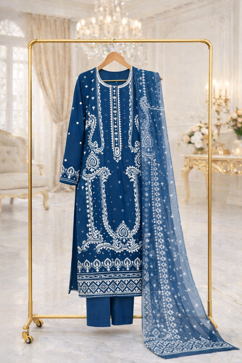 (300) Viscose Embroidered Suit | Digital Dupatta | Ready to Wear