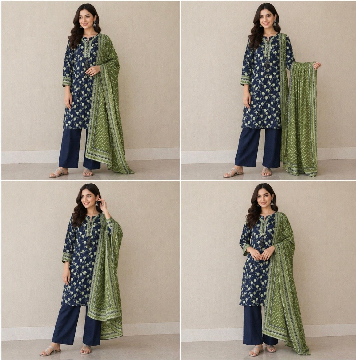 (118) Bin Saeed Floral Lawn Suit | Contrast Dupatta | Ready to Wear