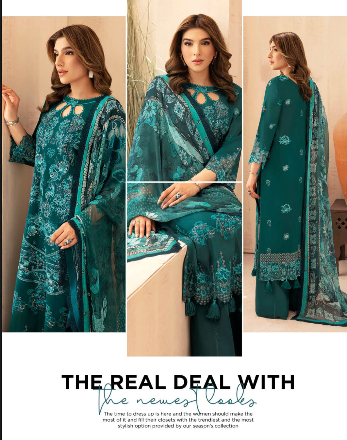 (190) Ramsha Andaaz Luxury Fully Lined Lawn Embroidered Ready Made Suit