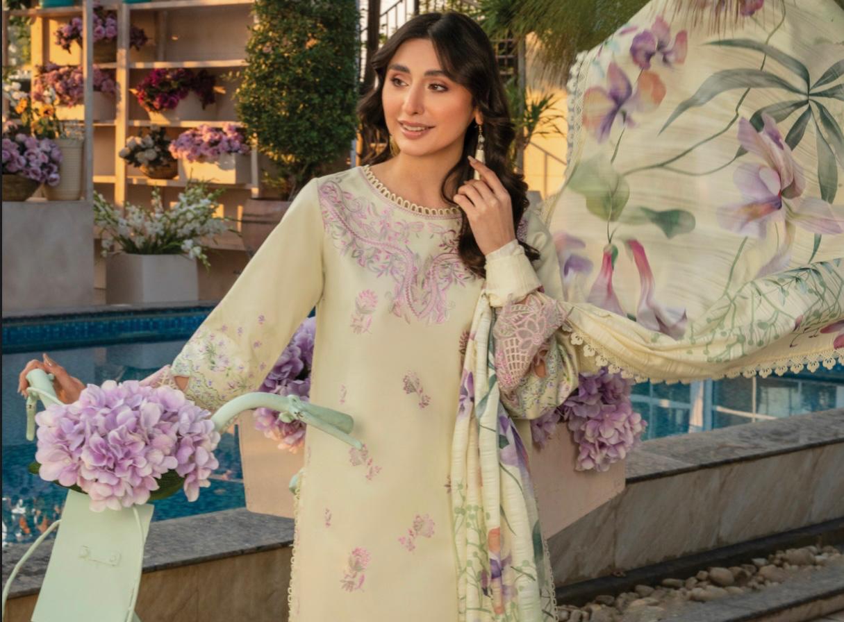(112) Rang Rasiya Shireen Florence Summer Edit 2025 – Ready-to-Wear Lawn Suit with Printed Silk Dupatta
