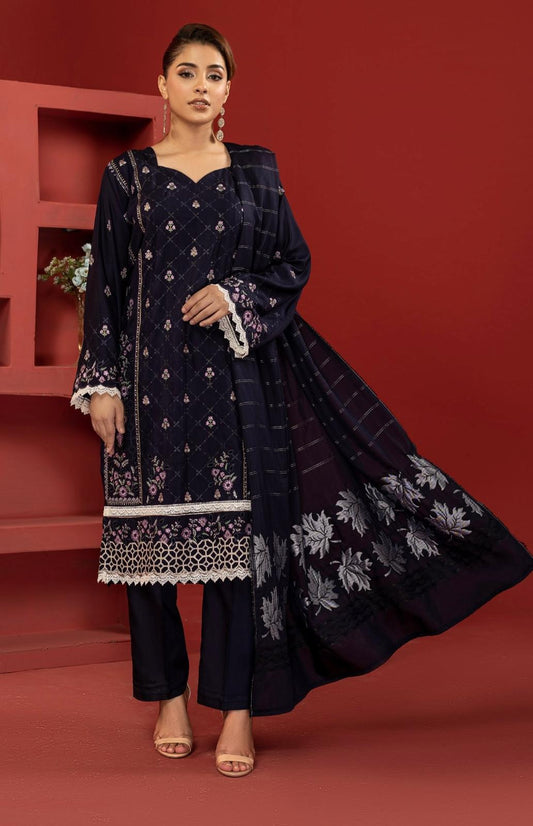 Alisha silk viscose fully embroidered kameez silk viscose dupatta viscose trousers boxed unstitched suit