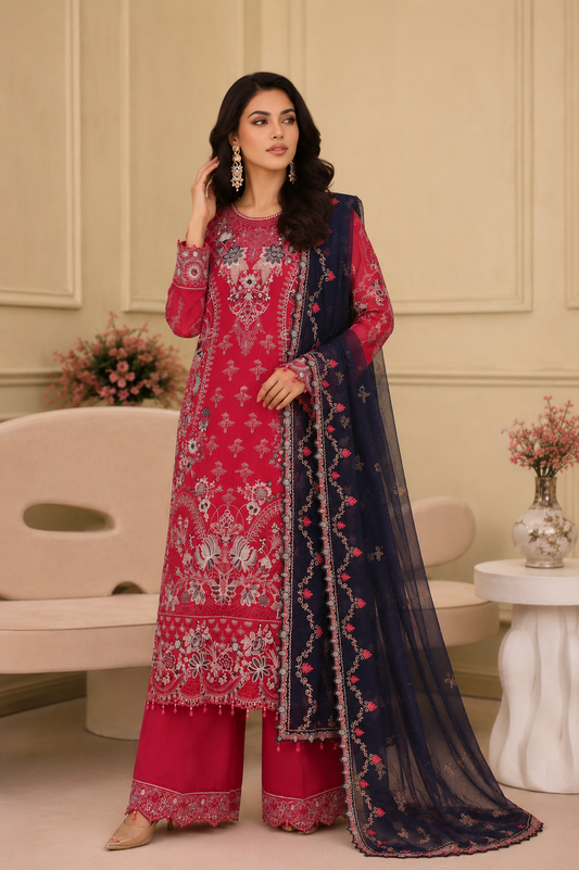 (289) Ramsha Vol 27 Chiffon Suit | Premium Embroidered Collection