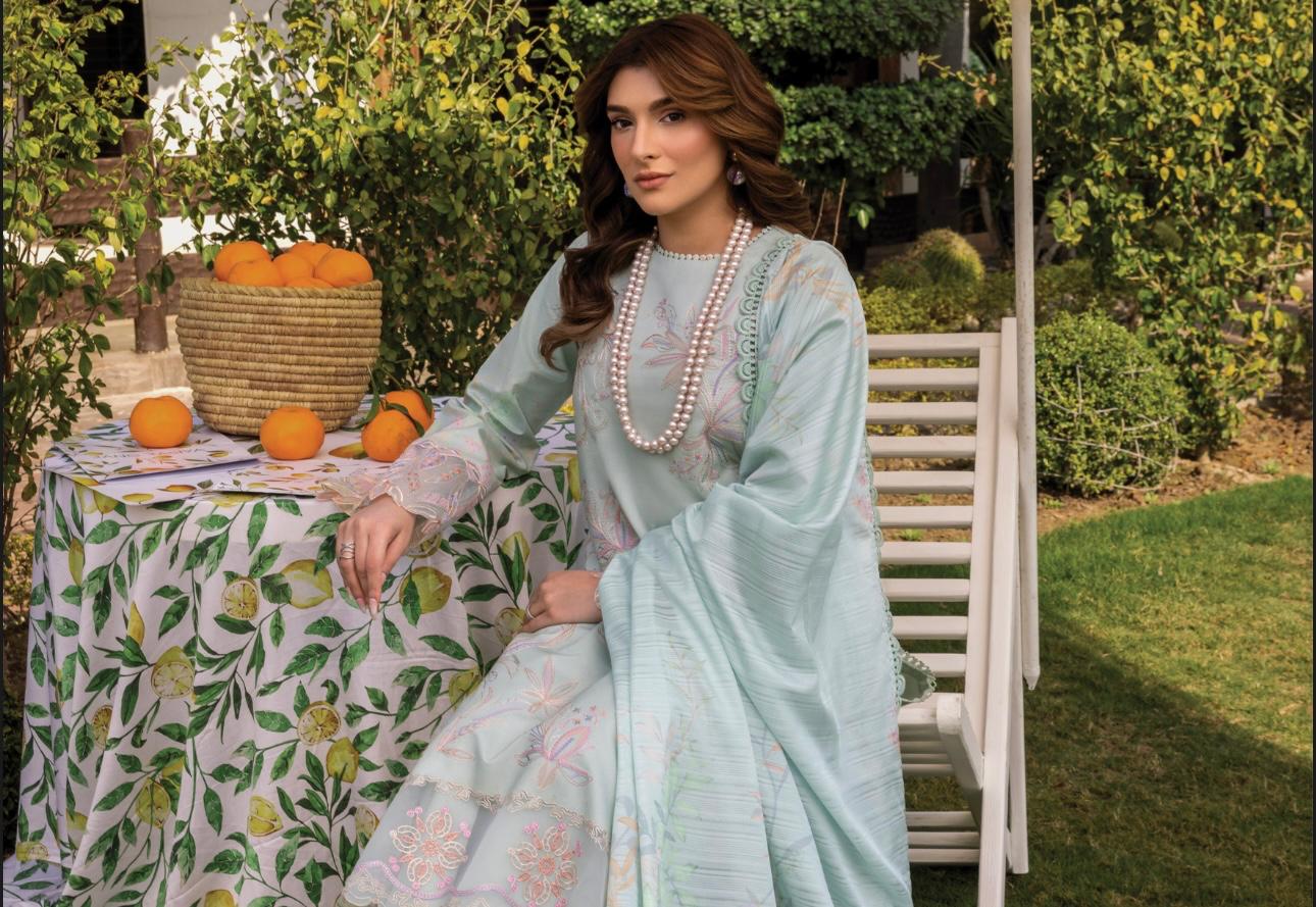 (108) Rang Rasiya Shireen Florence Summer Edit 2025 – Ready-to-Wear Lawn Suit with Printed Silk Dupatta