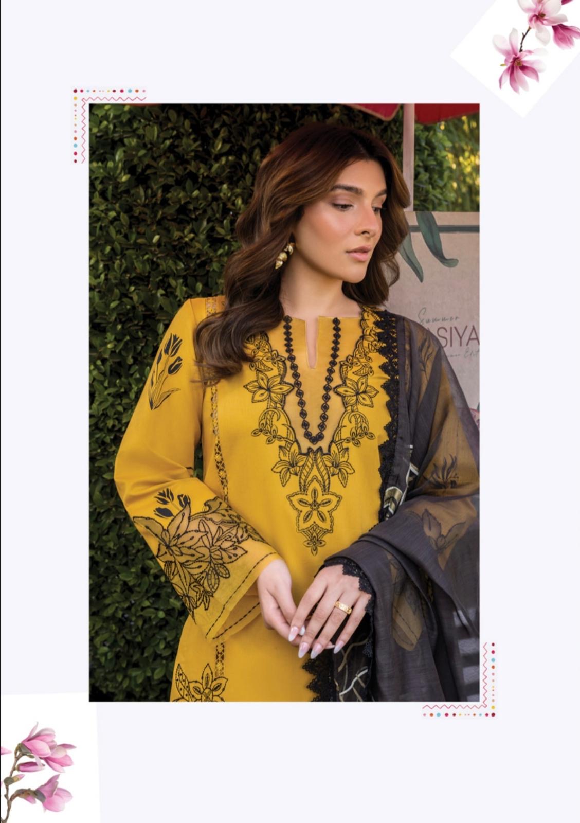 (113) Rang Rasiya Shireen Florence Summer Edit 2025 – Ready-to-Wear Lawn Suit with Printed Silk Dupatta