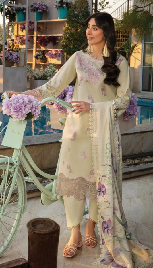 (112) Rang Rasiya Shireen Florence Summer Edit 2025 – Ready-to-Wear Lawn Suit with Printed Silk Dupatta