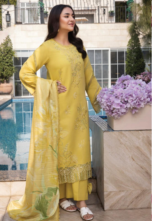 (114) Rang Rasiya Shireen Florence Summer Edit 2025 – Ready-to-Wear Lawn Suit with Printed Silk Dupatta