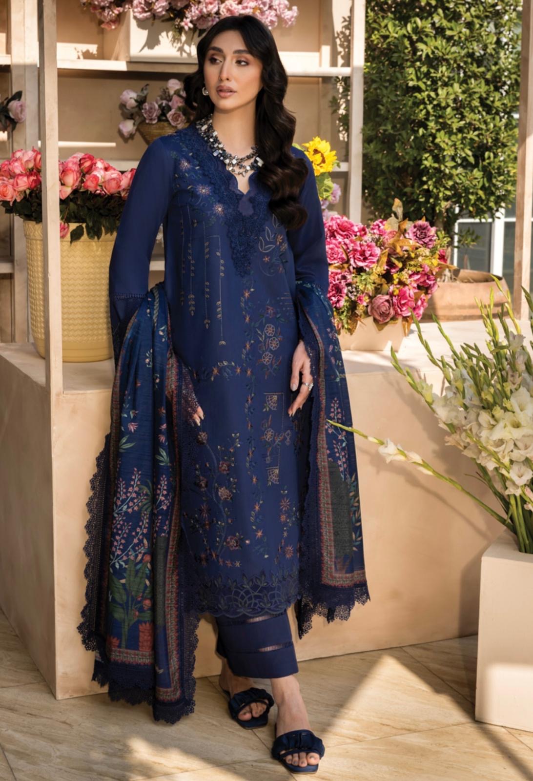 (128) Rang Rasiya Shireen Florence Summer Edit 2025 – Ready-to-Wear Lawn Suit with Printed Silk Dupatta
