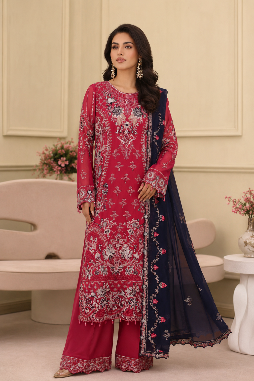 (289) Ramsha Vol 27 Chiffon Suit | Premium Embroidered Collection
