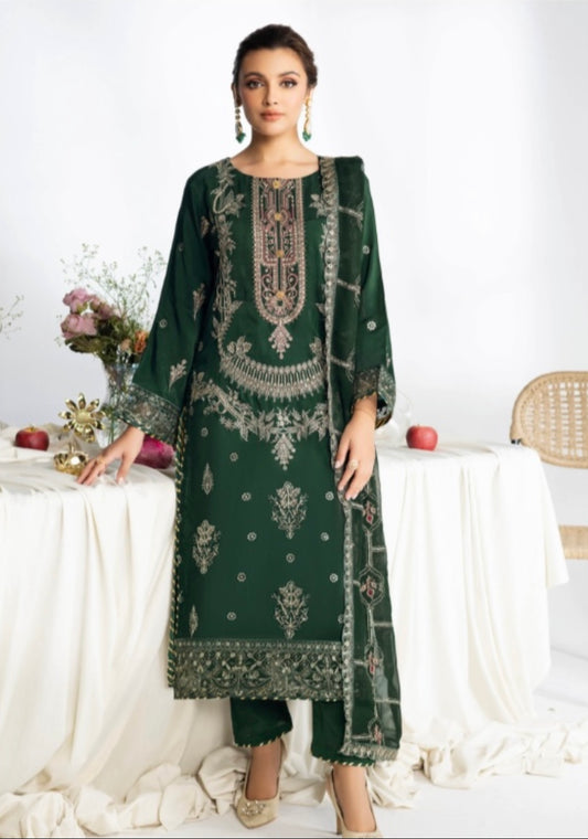 (305) Ramsha Aangan Luxury Raw Silk Collection – Ready-to-Wear 3-Piece Suit