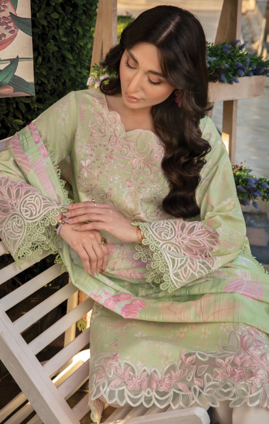 (111) Rang Rasiya Shireen Florence Summer Edit 2025 – Ready-to-Wear Lawn Suit with Printed Silk Dupatta
