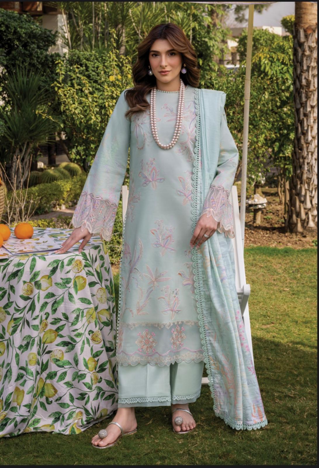 (108) Rang Rasiya Shireen Florence Summer Edit 2025 – Ready-to-Wear Lawn Suit with Printed Silk Dupatta