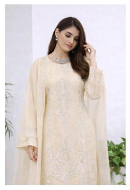 (347) Cream Chikankari Viscose Suit | Sequin Embroidery | Ready to Wear