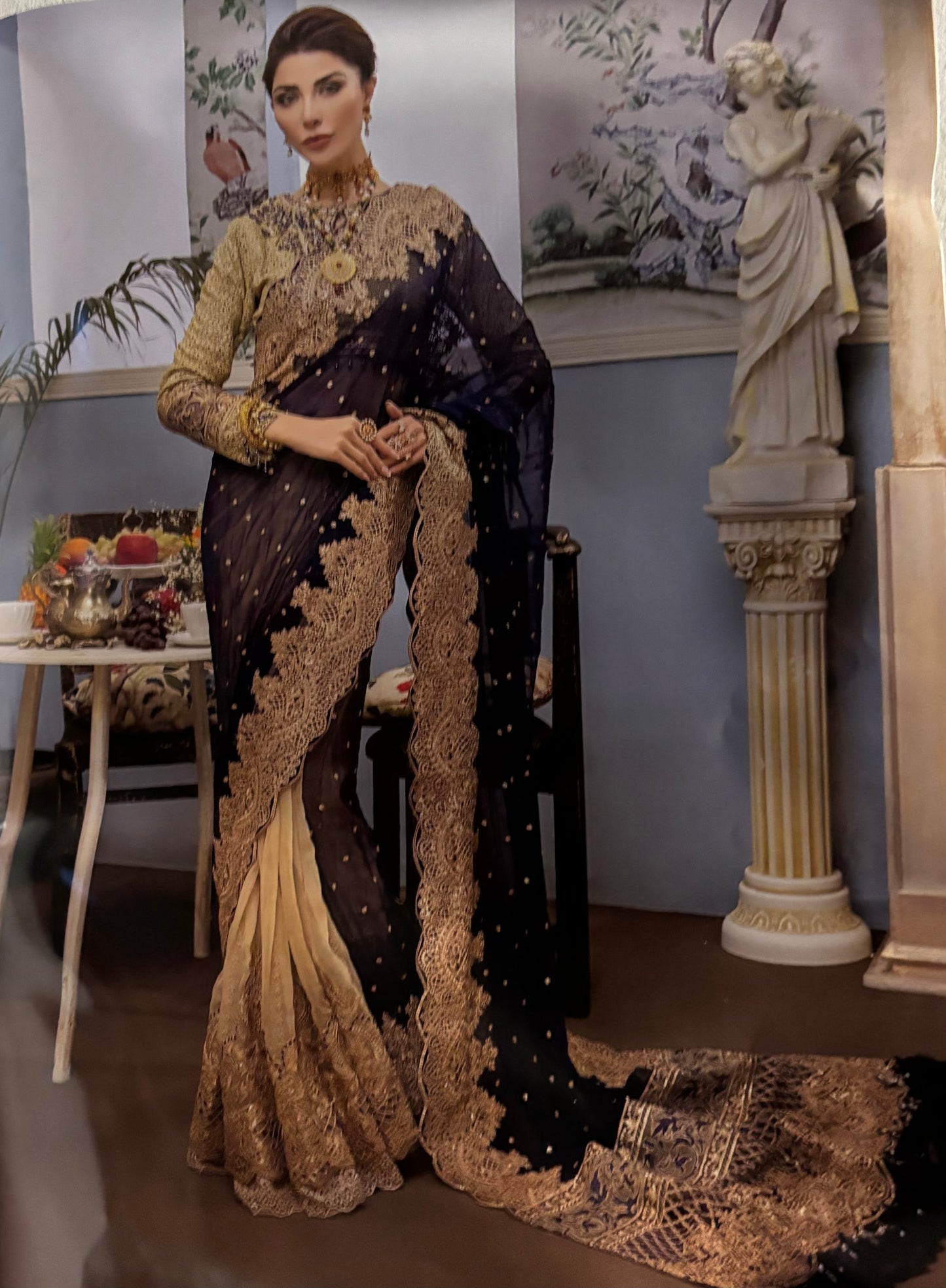 (119) Pakistani Luxury Dream Collection Unstitched Chiffon Embroidered Suit