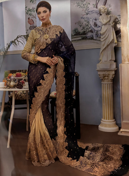 (119) Pakistani Luxury Dream Collection Unstitched Chiffon Embroidered Suit