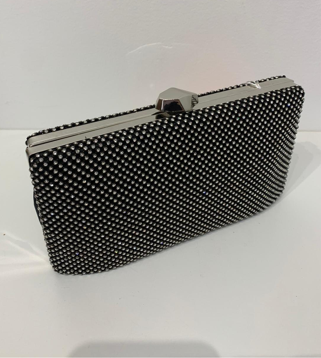 (237) Ladies Square Clutch Bag with Clasp Opening & Long Chain in Multiple Colours