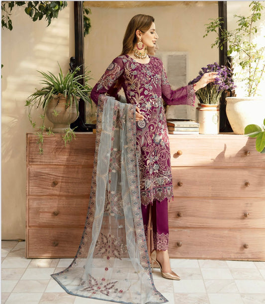 (327) Ramsha Chevron Luxury Chiffon Collection Ready-Made Suit Volume 9